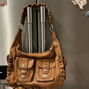 Treesje Tan Leather Shoulder Bag